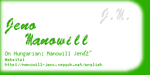 jeno manowill business card